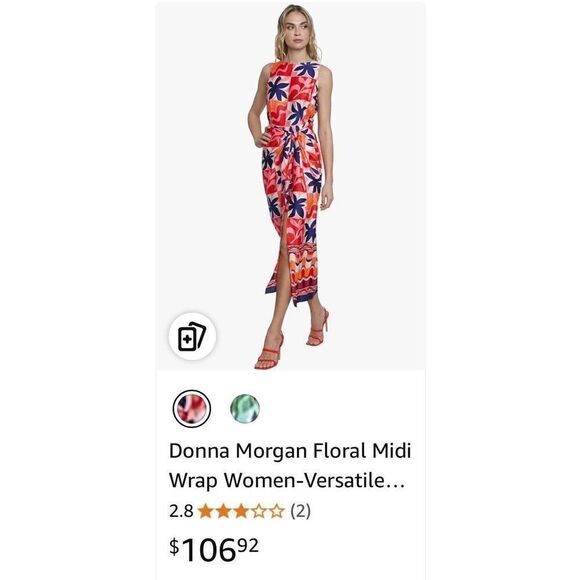 Donna Morgan Floral Midi Wrap Women-Versatile Summer, Beach, and Vacation Dress - Picture 9 of 9